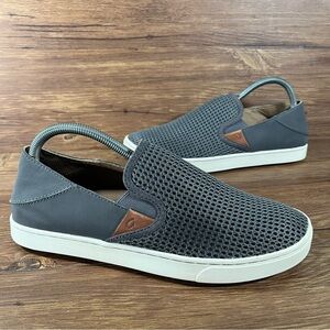 Olukai Pehuea Gray Slip-On Sneakers Women’s Size 10 Shoes Loafers